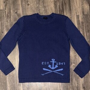 Woman’s  coastal Navy Blue Nautical sweater- 
woman’s small petite